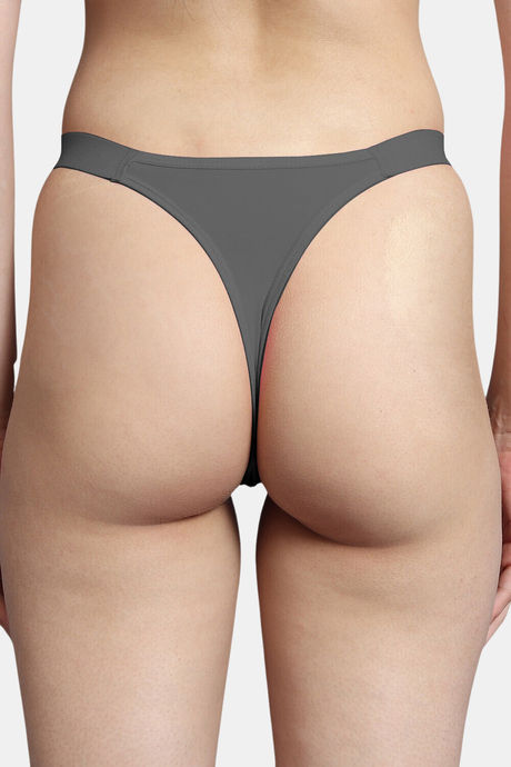 Bleeding Heart Low Rise Zero Coverage Thong - Grey — image 2