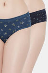 Bleeding Heart Medium Rise Full Coverage Bikini Panty (Pack of 2) - Blue — thumbnail 1
