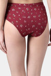 Bleeding Heart Medium Rise Full Coverage Bikini Panty (Pack of 2) - Maroon Green — thumbnail 5