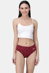 Bleeding Heart Medium Rise Full Coverage Bikini Panty (Pack of 2) - Maroon Green — thumbnail 8