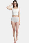 Bleeding Heart High Rise Full Coverage Boyshort - White — thumbnail 5