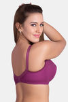Rajnie Double Layered Non Wired Full Coverage Minimiser Bra - Magenta — thumbnail 3