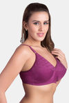 Rajnie Double Layered Non Wired Full Coverage Minimiser Bra - Magenta — thumbnail 4