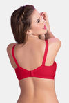 Rajnie Double Layered Non Wired Full Coverage Minimiser Bra - Red — thumbnail 2