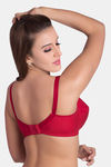 Rajnie Double Layered Non Wired Full Coverage Minimiser Bra - Red — thumbnail 4