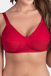 Rajnie Double Layered Non Wired Full Coverage Minimiser Bra - Red — thumbnail 5