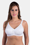 Rajnie Double Layered Non Wired Full Coverage Minimiser Bra - White — thumbnail 1