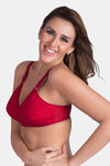 Rajnie Double Layered Non Wired Full Coverage Minimiser Bra - Red  — thumbnail 2