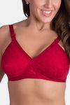 Rajnie Double Layered Non Wired Full Coverage Minimiser Bra - Red  — thumbnail 3