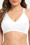 Rajnie Double Layered Non Wired Full Coverage Minimiser Bra - White  — thumbnail 4