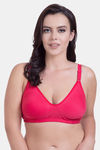 Rajnie Double Layered Non Wired Full Coverage Minimiser Bra - Coral — thumbnail 1