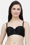 Cukoo Padded Wired Full Coverage Bralette - Black — thumbnail 1