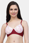 Cukoo Padded Non Wired Full Coverage T-Shirt Bra - Red — thumbnail 1