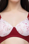 Cukoo Padded Non Wired Full Coverage T-Shirt Bra - Red — thumbnail 4