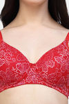Cukoo Padded Non Wired Full Coverage T-Shirt Bra - Red — thumbnail 4