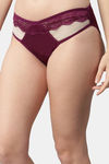 CUKOO Medium Rise Half Coverage Bikini Panty - Burgundy — thumbnail 2