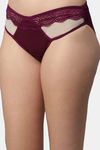 CUKOO Medium Rise Half Coverage Bikini Panty - Burgundy — thumbnail 4