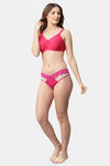 CUKOO Medium Rise Half Coverage Bikini Panty - Pink — thumbnail 4