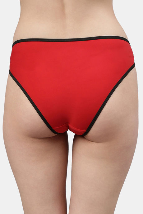 CUKOO Medium Rise Half Coverage Bikini Panty - Red — image 3