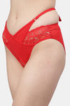 CUKOO Medium Rise Half Coverage Bikini Panty - Red — thumbnail 2