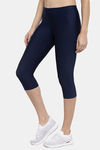 Cukoo Easy Movement Mid Rise Capris - Blue — thumbnail 2