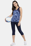 Cukoo Easy Movement Mid Rise Capris - Blue — thumbnail 4