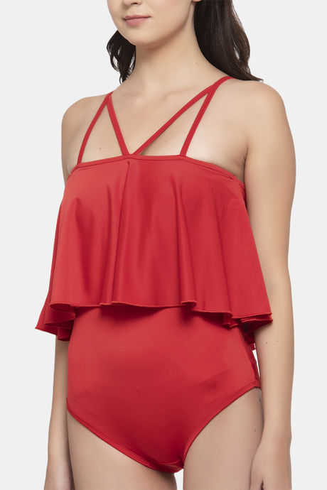 Cukoo Slip-On Swimdress With Removable Pads - Red — image 5
