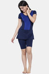 Cukoo Slip-On Swimdress With Removable Pads - Blue — thumbnail 1