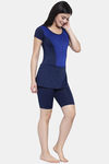 Cukoo Slip-On Swimdress With Removable Pads - Blue — thumbnail 2