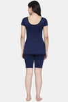 Cukoo Slip-On Swimdress With Removable Pads - Blue — thumbnail 3