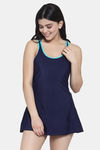 Cukoo Slip-On Swimdress With Removable Pads - Blue — thumbnail 1
