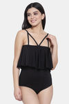 Cukoo Slip-On Swimdress With Removable Pads - Black — thumbnail 1