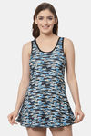 Cukoo Slip-On Swimdress With Removable Pads - Blue — thumbnail 1