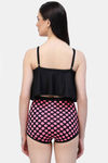 CUKOO Padded Polka Dot Two Piece Tankini - Pink — thumbnail 2