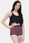 CUKOO Padded Polka Dot Two Piece Tankini - Pink — thumbnail 3
