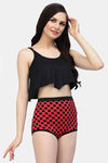 CUKOO Padded Polka Dot Two Piece Tankini - Red — thumbnail 3