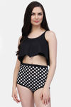 CUKOO Padded Polka Dot Two Piece Tankini - White — thumbnail 1