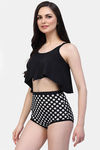 CUKOO Padded Polka Dot Two Piece Tankini - White — thumbnail 3