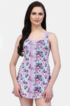 CUKOO Padded Floral Swimdress - Purple — thumbnail 1