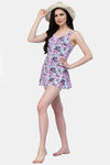 CUKOO Padded Floral Swimdress - Purple — thumbnail 6