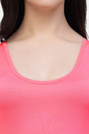 CUKOO Padded Solid Swimdress - Pink — thumbnail 4