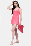 CUKOO Padded Solid Swimdress - Pink — thumbnail 6