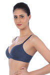 Triumph Padded Non Wired Medium Coverage T-Shirt Bra - Blue — thumbnail 3