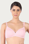 Triumph Double Layered Non Wired Medium Coverage T-Shirt Bra - Pink Blue — thumbnail 3