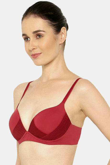 Triumph Padded Non Wired 3/4th Coverage T-Shirt Bra - Red — image 2