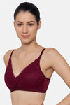 Triumph Padded Non Wired Medium Coverage Lace Bra - Woodrose — thumbnail 3