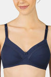 Triumph Double Layered Non Wired Medium Coverage T-Shirt Bra - Blue Black — thumbnail 4
