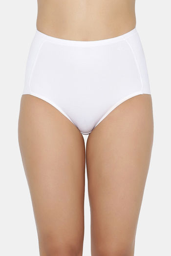 Triumph Medium Control Lacer Cut Back Smoothening Four Way Stretch High Waist Brief White