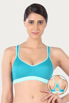 Triumph Padded Medium Impact Sports Bra- Sea Blue — thumbnail 1