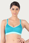 Triumph Padded Medium Impact Sports Bra- Sea Blue — thumbnail 4